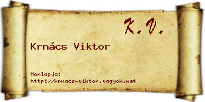 Krnács Viktor névjegykártya