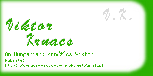 viktor krnacs business card